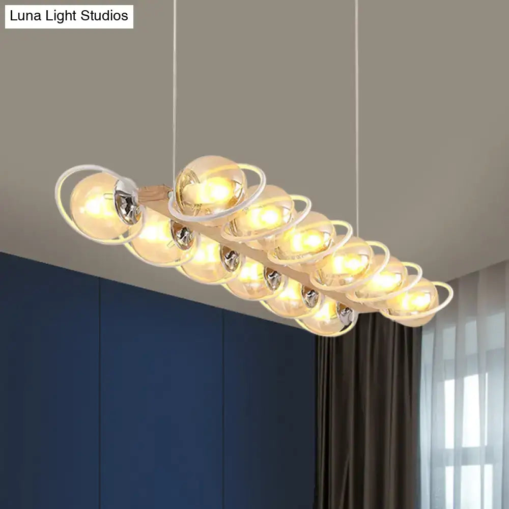 DecorBites™ Modern Glass Hanging Light Fixture - Cognac Bubble Shade Island Lighting