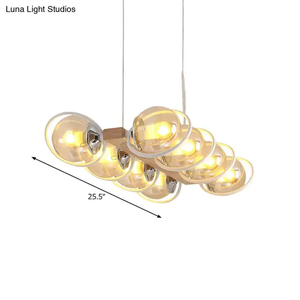 DecorBites™ Modern Glass Hanging Light Fixture - Cognac Bubble Shade Island Lighting