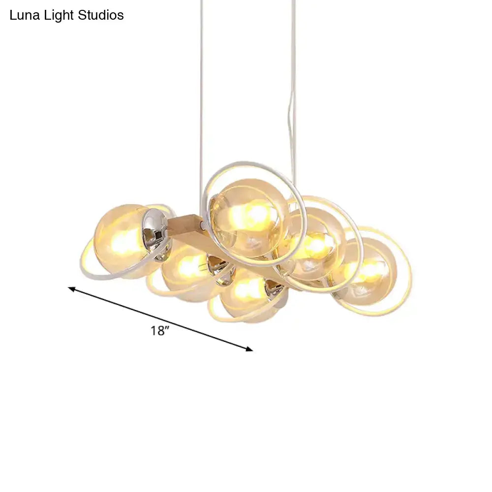 DecorBites™ Modern Glass Hanging Light Fixture - Cognac Bubble Shade Island Lighting