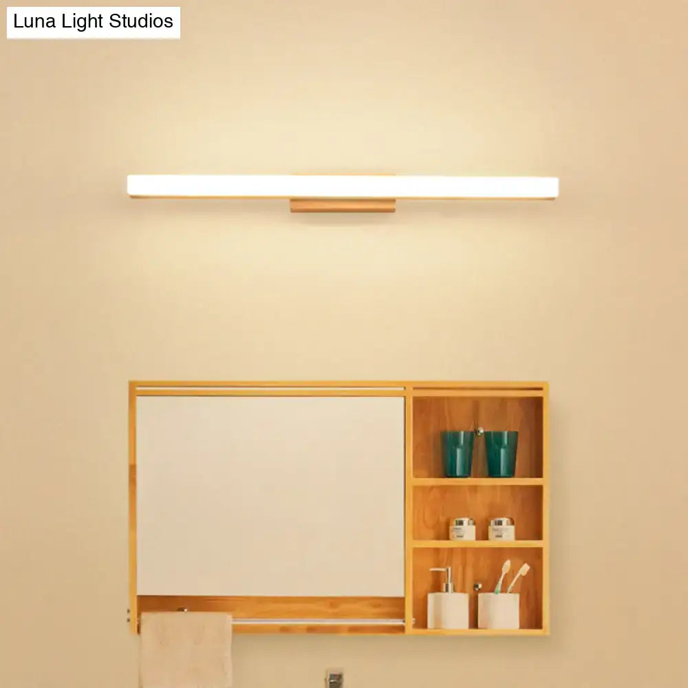 Modern wood and gold led wall vanity light bathroom sconce