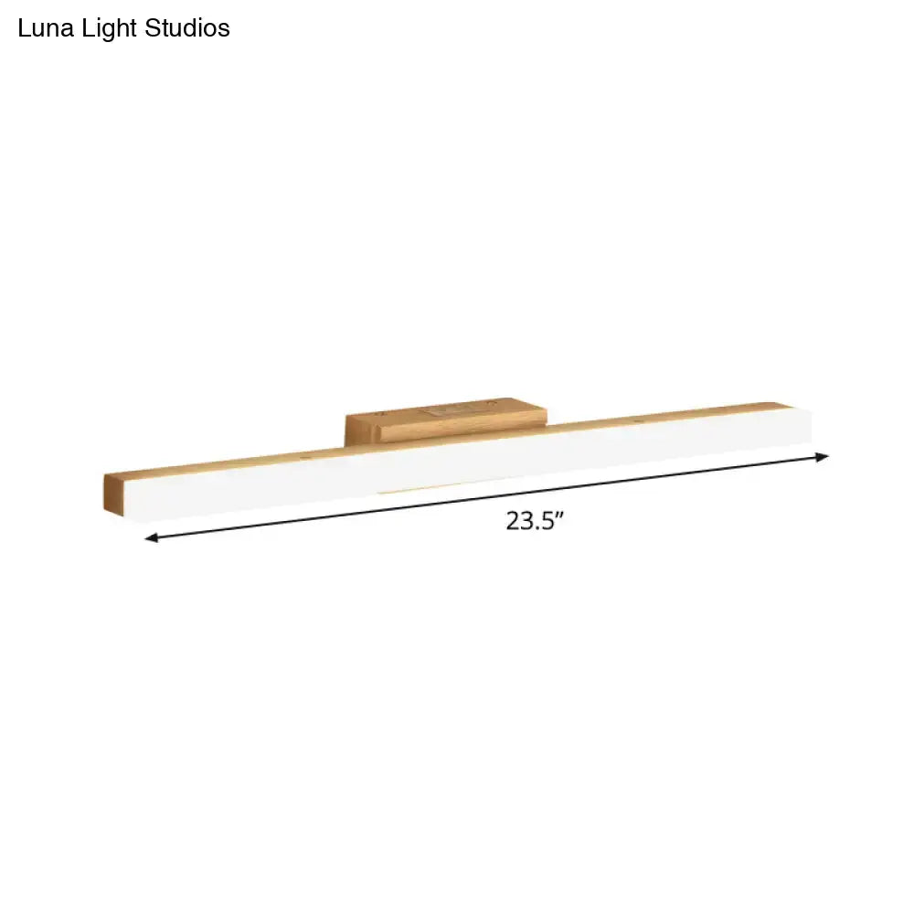 Modern wood and gold led wall vanity light bathroom sconce
