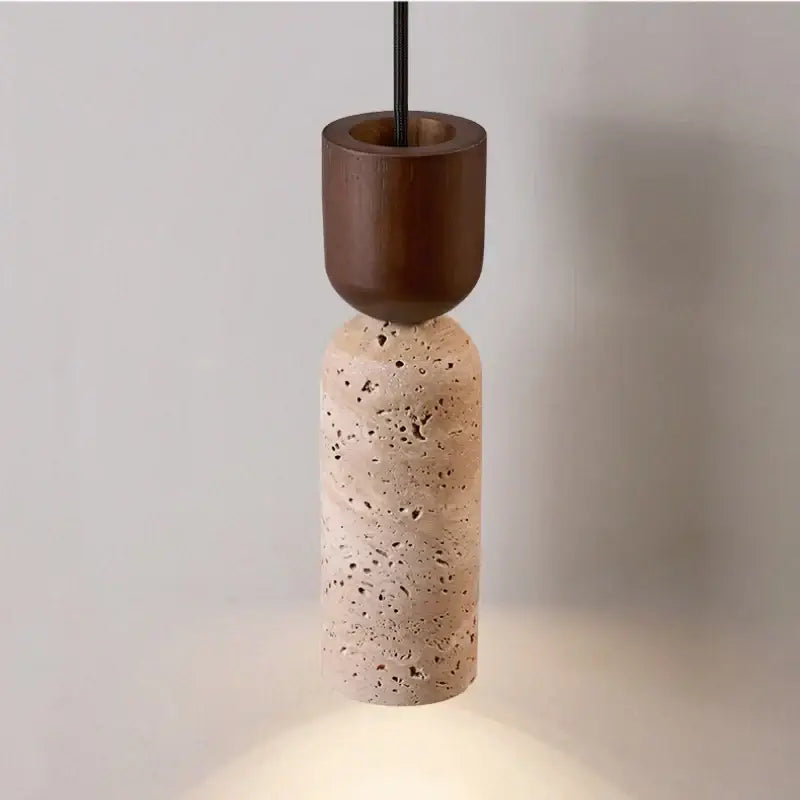 Modern wood and travertine led wall lamp bedroom sconce
