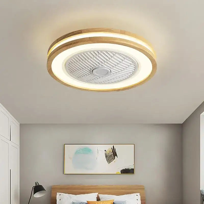 DecorBites™ 20" Wood Ceiling Fan with APP Remote Control & LED Light, Modern Living Bedroom Design