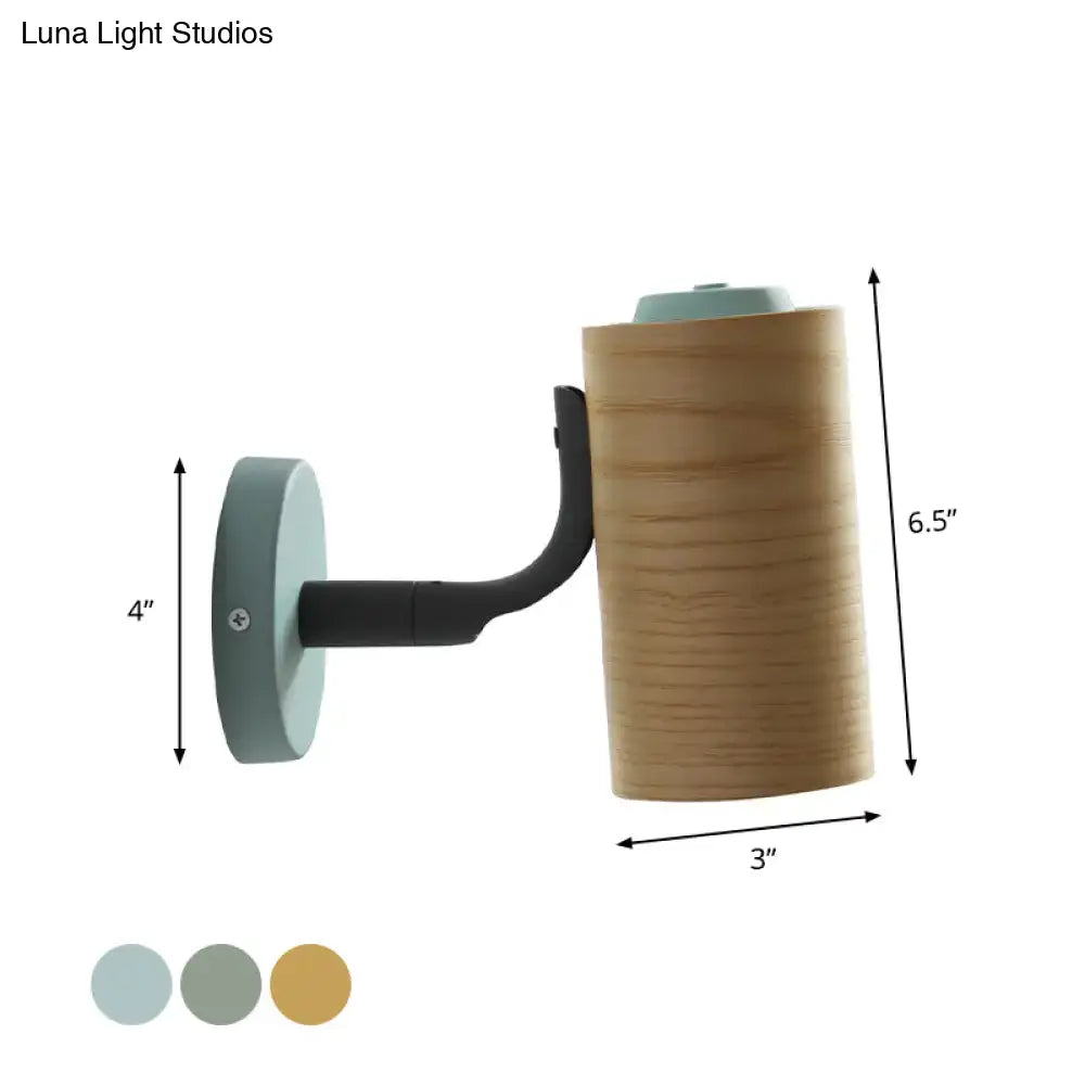 Modern wood and yellow green wall sconce pair for bathroom