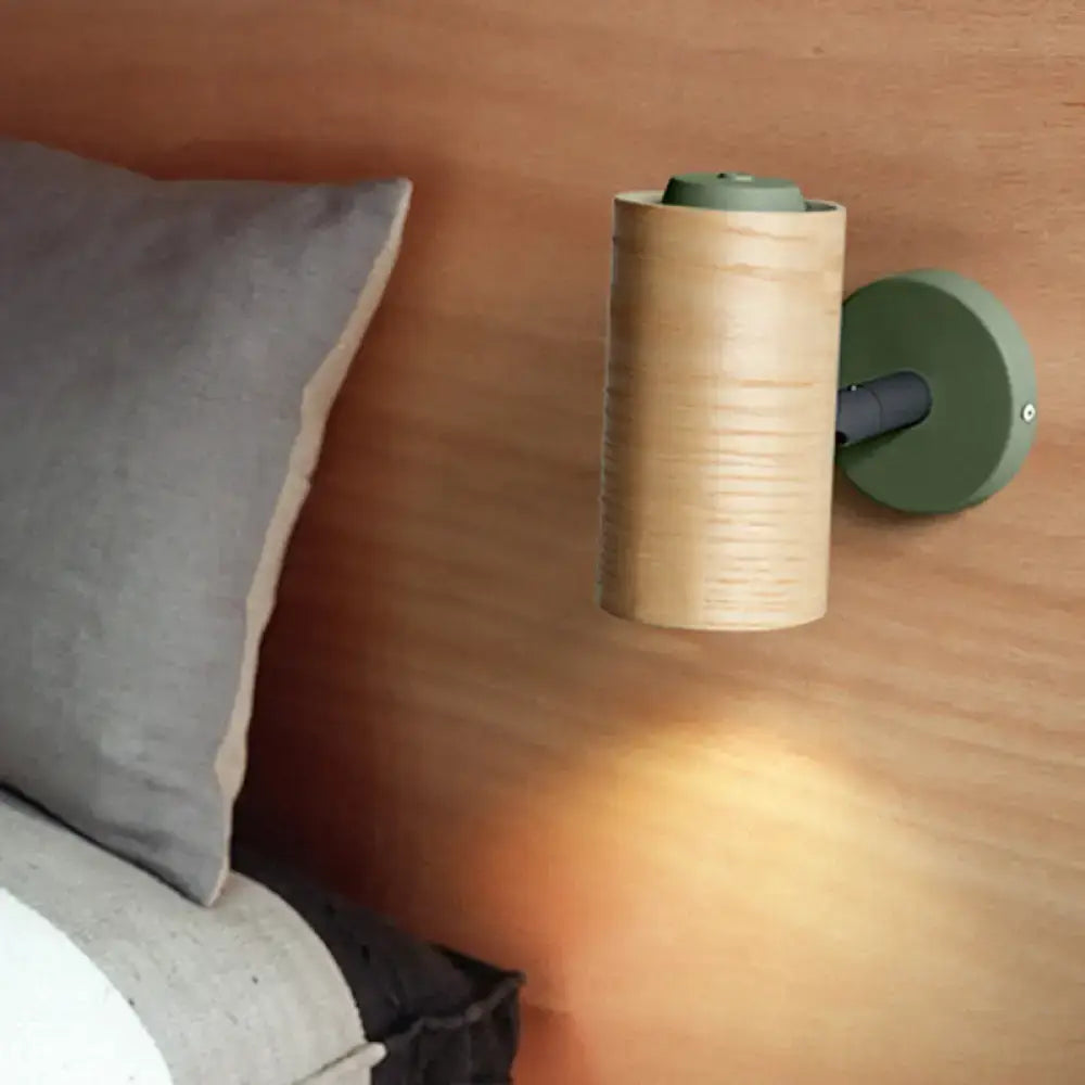 Modern wood and yellow green wall sconce pair for bathroom