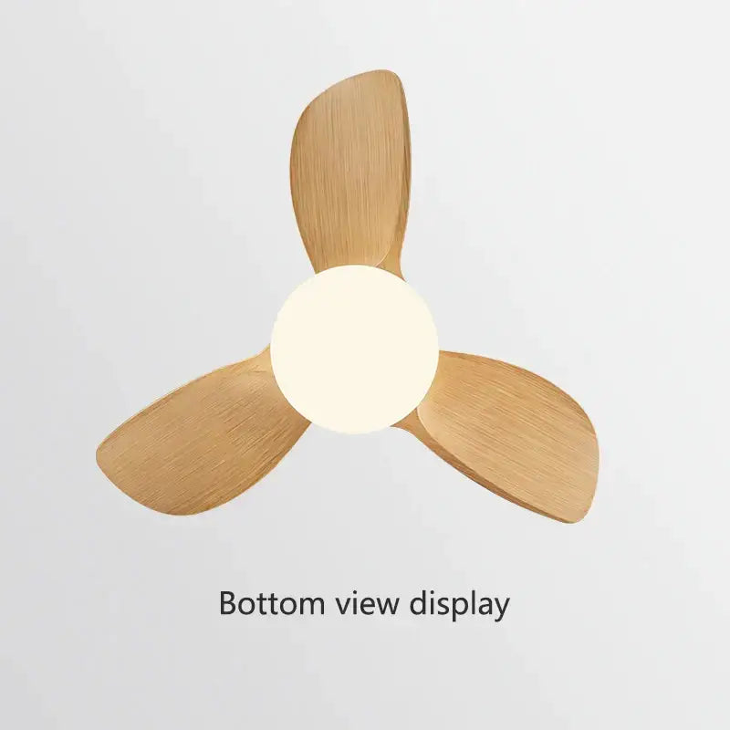 Modern wood blade ceiling fan light bedroom white led chandelier