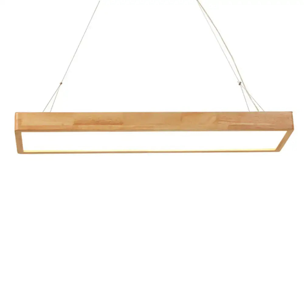 DecorBites™ Modern Style LED Wooden Island Ceiling Light Fixture - Wood Rectangle Design