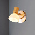 Modern wood sconce with milk white glass – bedroom wall lamp