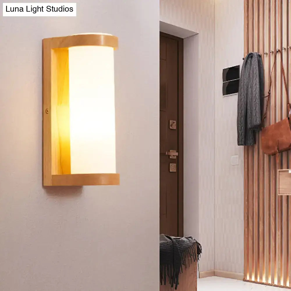 Modern wooden rectangle sconce with e26 e27 bulb – bedroom wall light