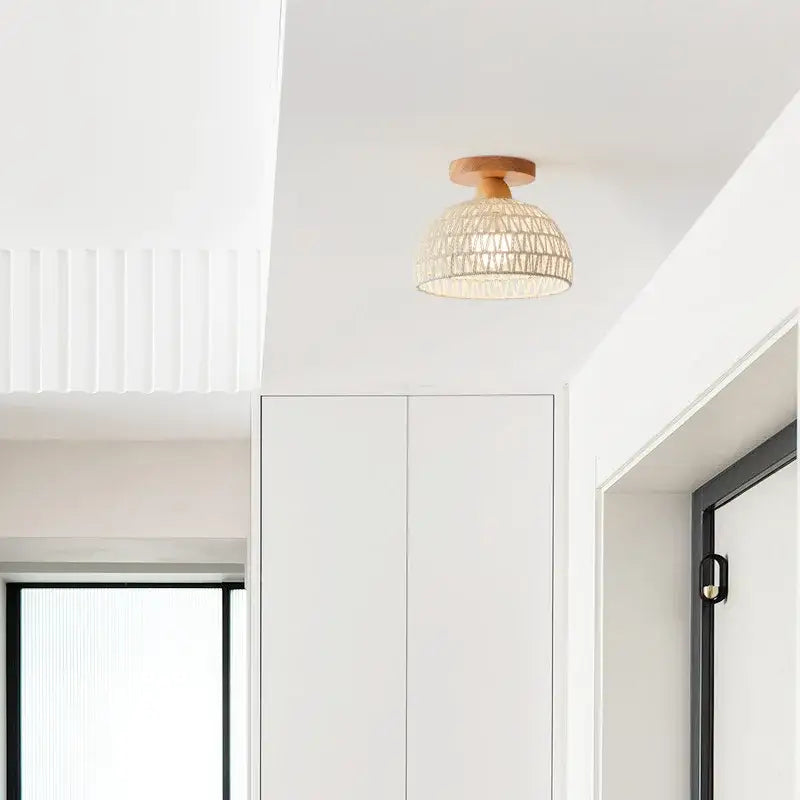 DecorBites™ LED Wicker Wood Ceiling Lights Modern Style Hallway Nordic Luminaria