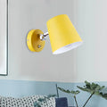Modern yellow metal shade sconce light for bedroom