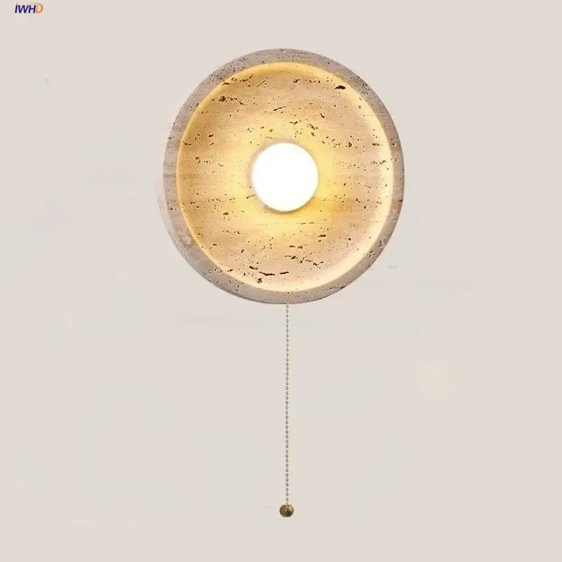 Modern yellow stone led wall lamp bedroom concrete light
