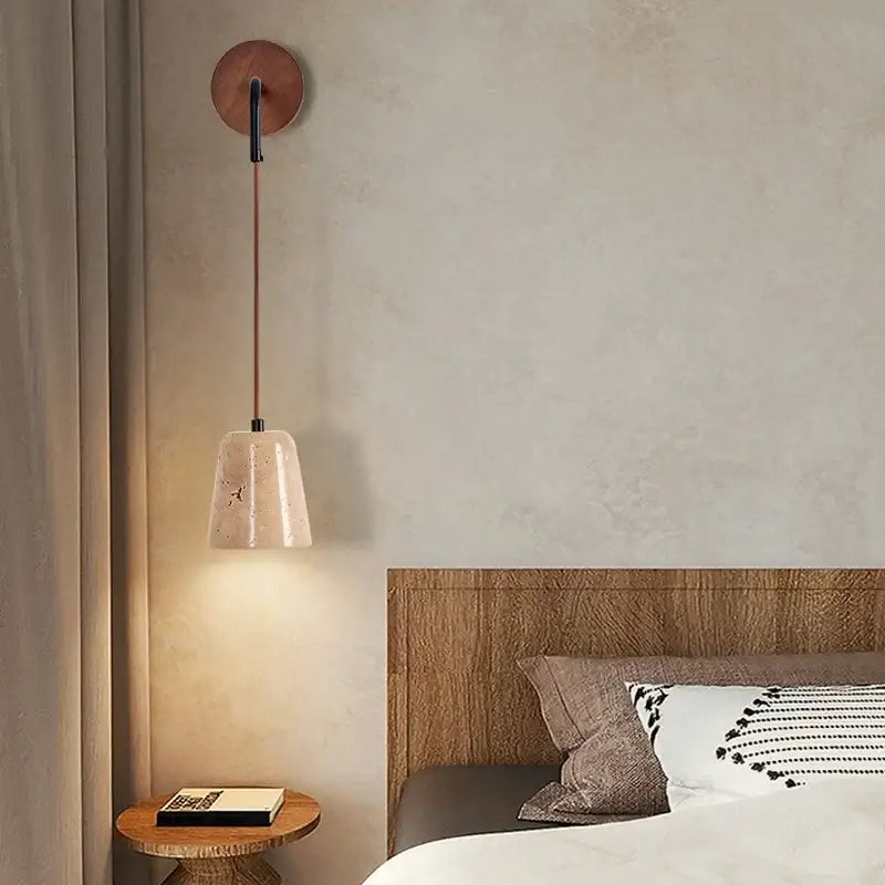 Modern yellow travertine led wall lamp for bedroom stair light