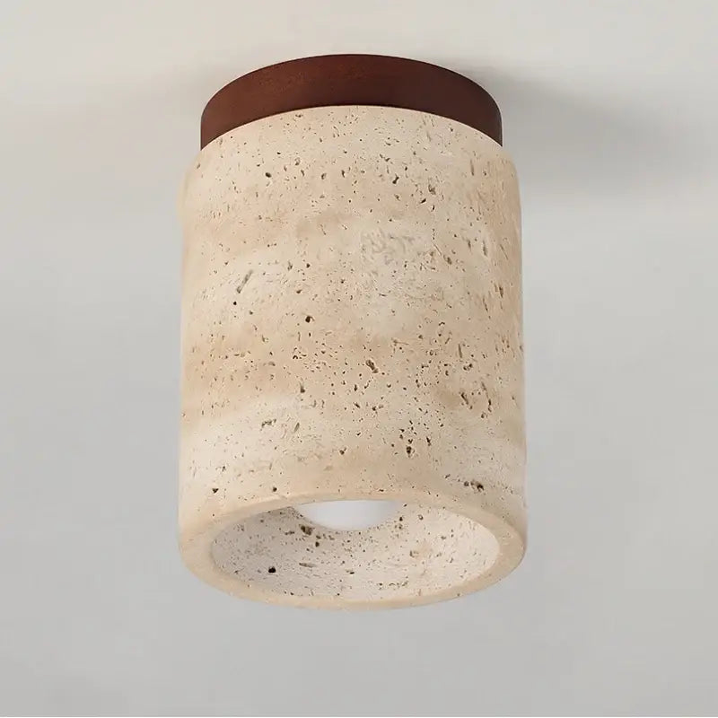 DecorBites™ LED Wood Ceiling Light: Natural Yellow Travertine, Modern Nordic Design