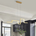 DecorBites™ Simple Style Linear Metal Hanging Light Fixture - Black/Gray/Gold, 31.5"/39" Wide LED Chandelier Lamp in Warm/White Light