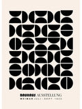 Modern black and beige geometric modernism canvas print living room