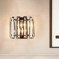 Modernist black finish crystal wall lamp for corridor