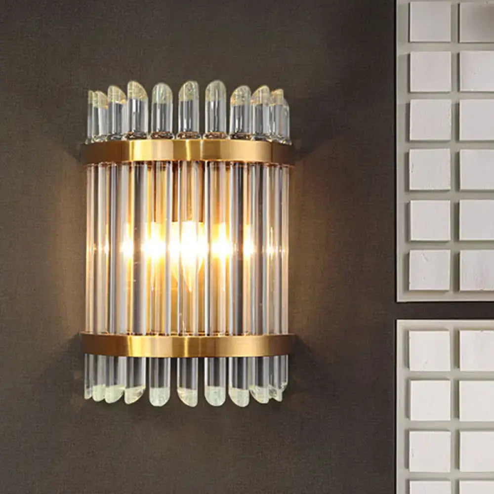 DecorBites™ Modernist Clear Crystal 1-Light Wall Mounted Lamp with Gold Finish for Living Room