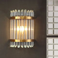 DecorBites™ Modernist Clear Crystal 1-Light Wall Mounted Lamp with Gold Finish for Living Room