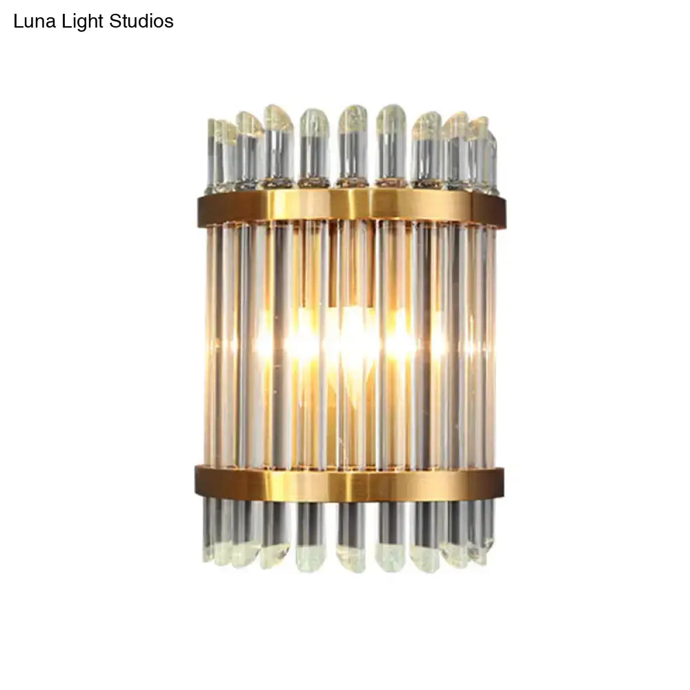 DecorBites™ Modernist Clear Crystal 1-Light Wall Mounted Lamp with Gold Finish for Living Room