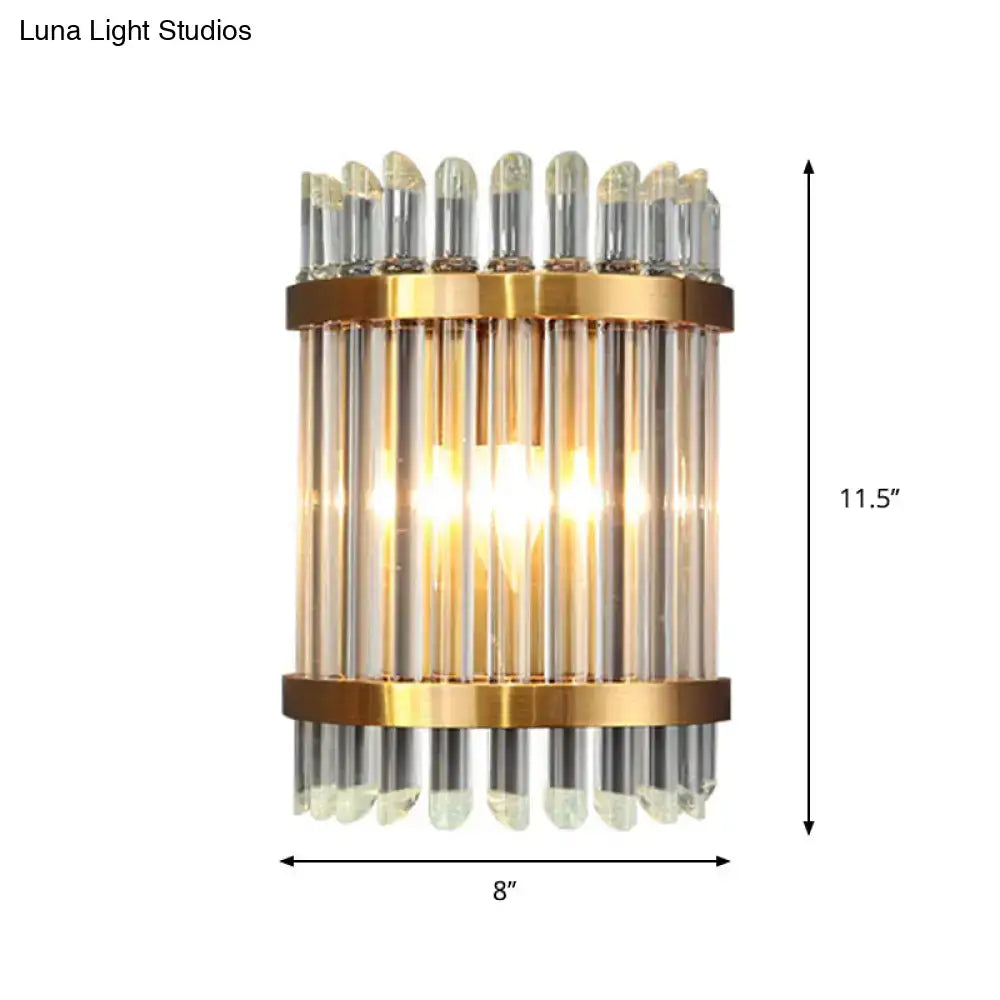DecorBites™ Modernist Clear Crystal 1-Light Wall Mounted Lamp with Gold Finish for Living Room