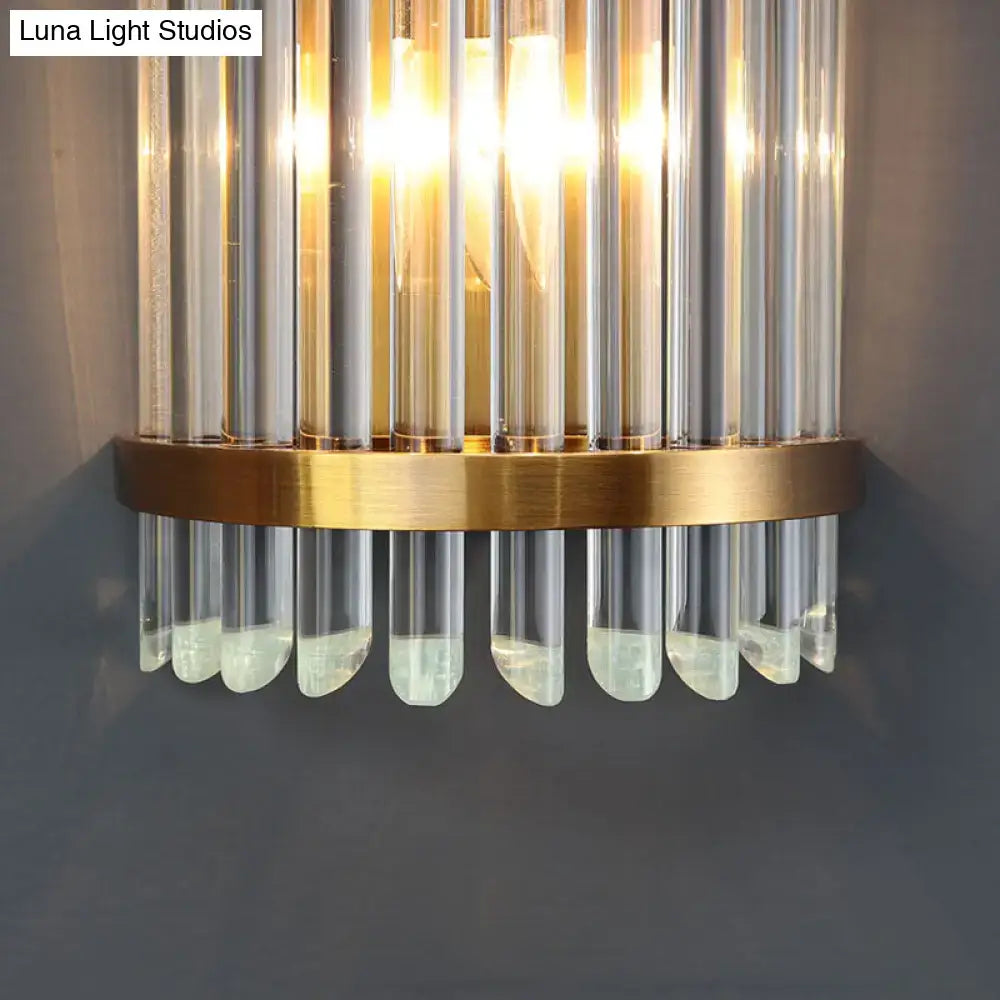 DecorBites™ Modernist Clear Crystal 1-Light Wall Mounted Lamp with Gold Finish for Living Room