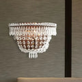 Modernist dark bronze crystal basket wall sconce for bedroom lighting
