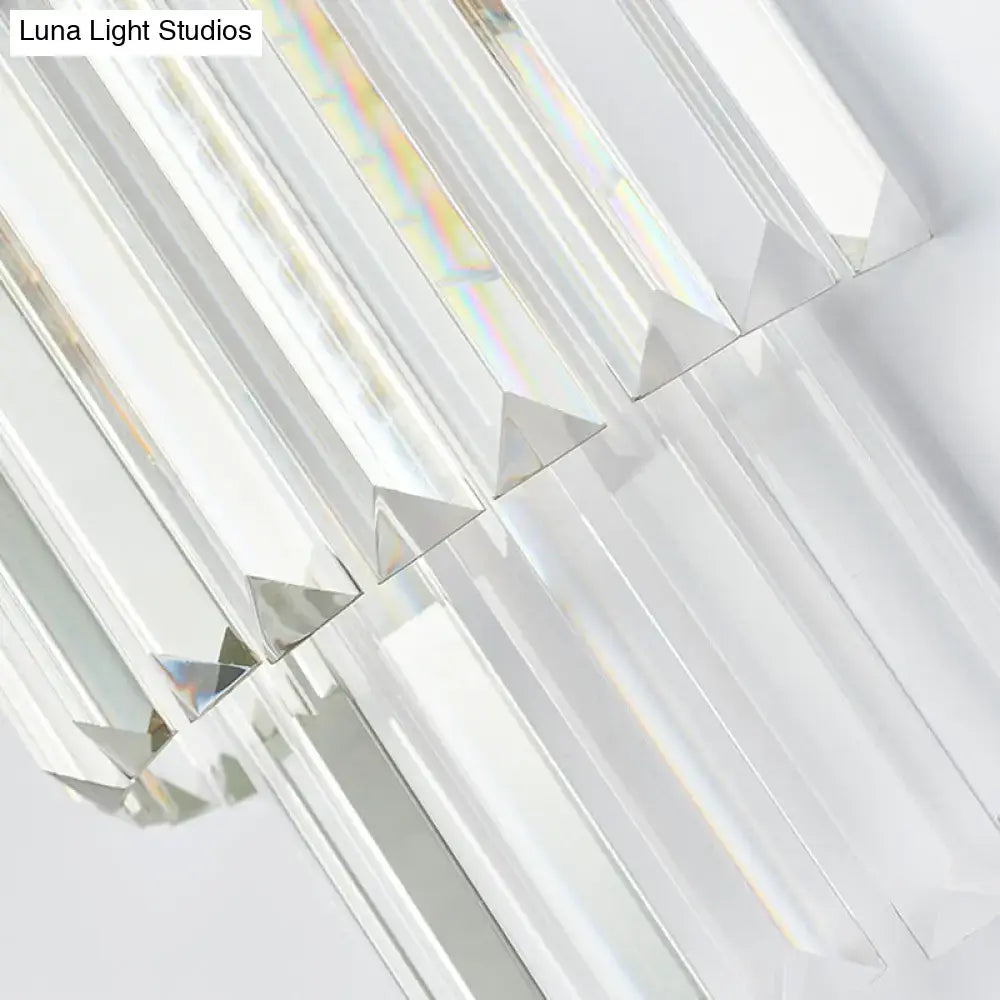 Modernist gold and clear crystal cylinder wall lighting living room