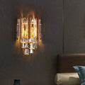 Modernist gold beveled k9 crystal wall lamp living room 220v-240v