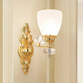 DecorBites™ Modernist Glass Cone Wall Mount Light with Crystal Accent - Gold Finish
