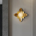 Modernist gold flower light fixture bedroom wall sconce