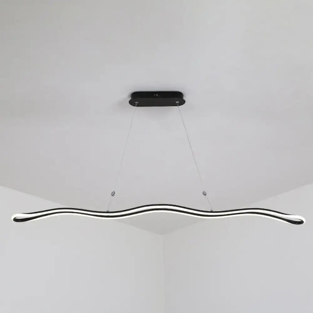 DecorBites™ Modernist Wavy Strip LED Island Pendant - Acrylic Dining Room Hanging Lamp Kit