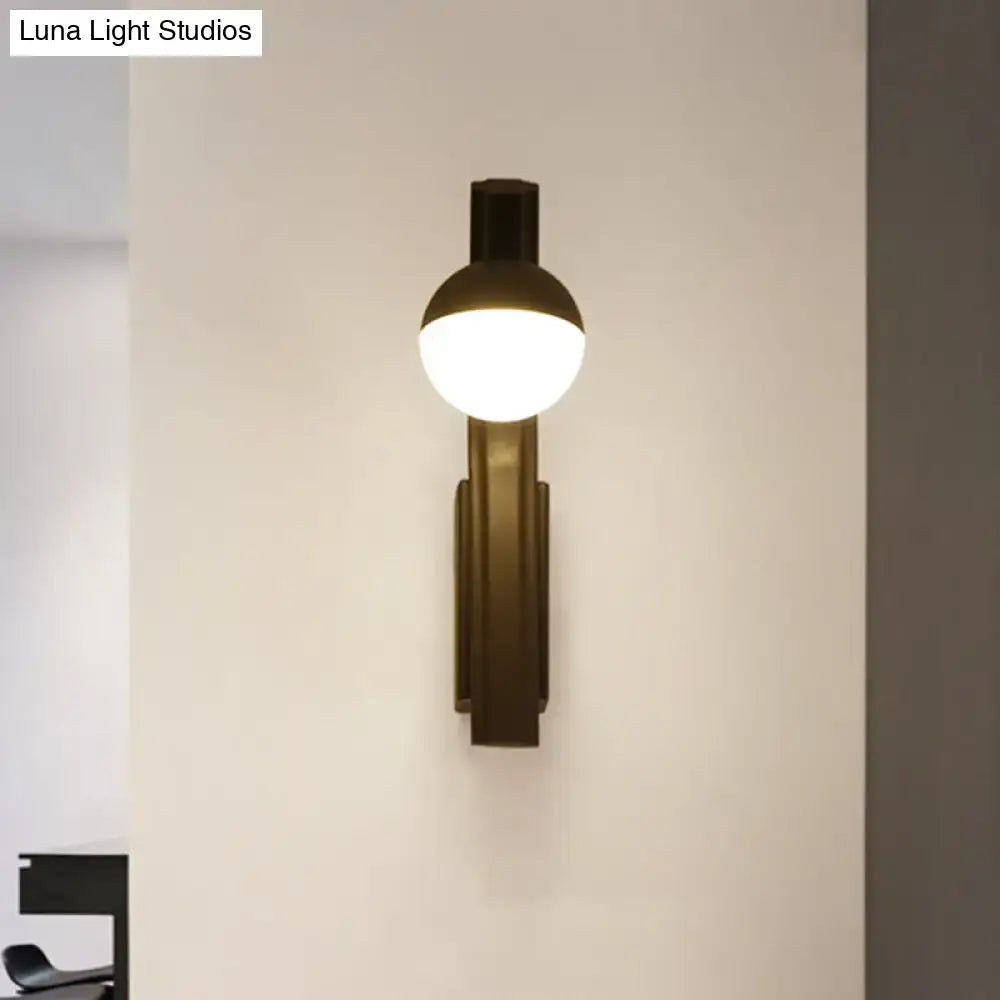 Modernist orb sconce black & white wall lamp for stairway