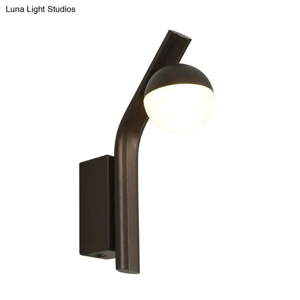 Modernist orb sconce black & white wall lamp for stairway