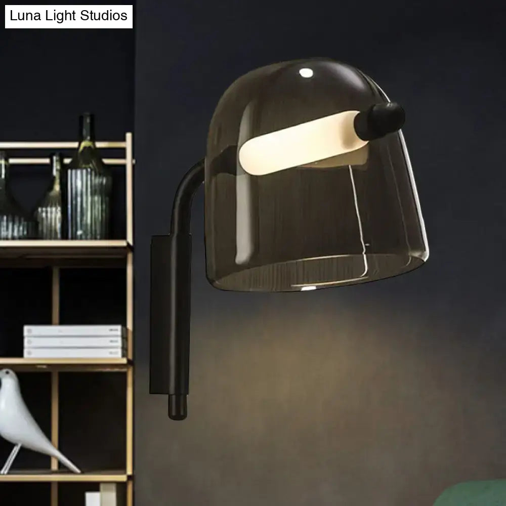 Modernist white & black glass wall lamp living room sconce