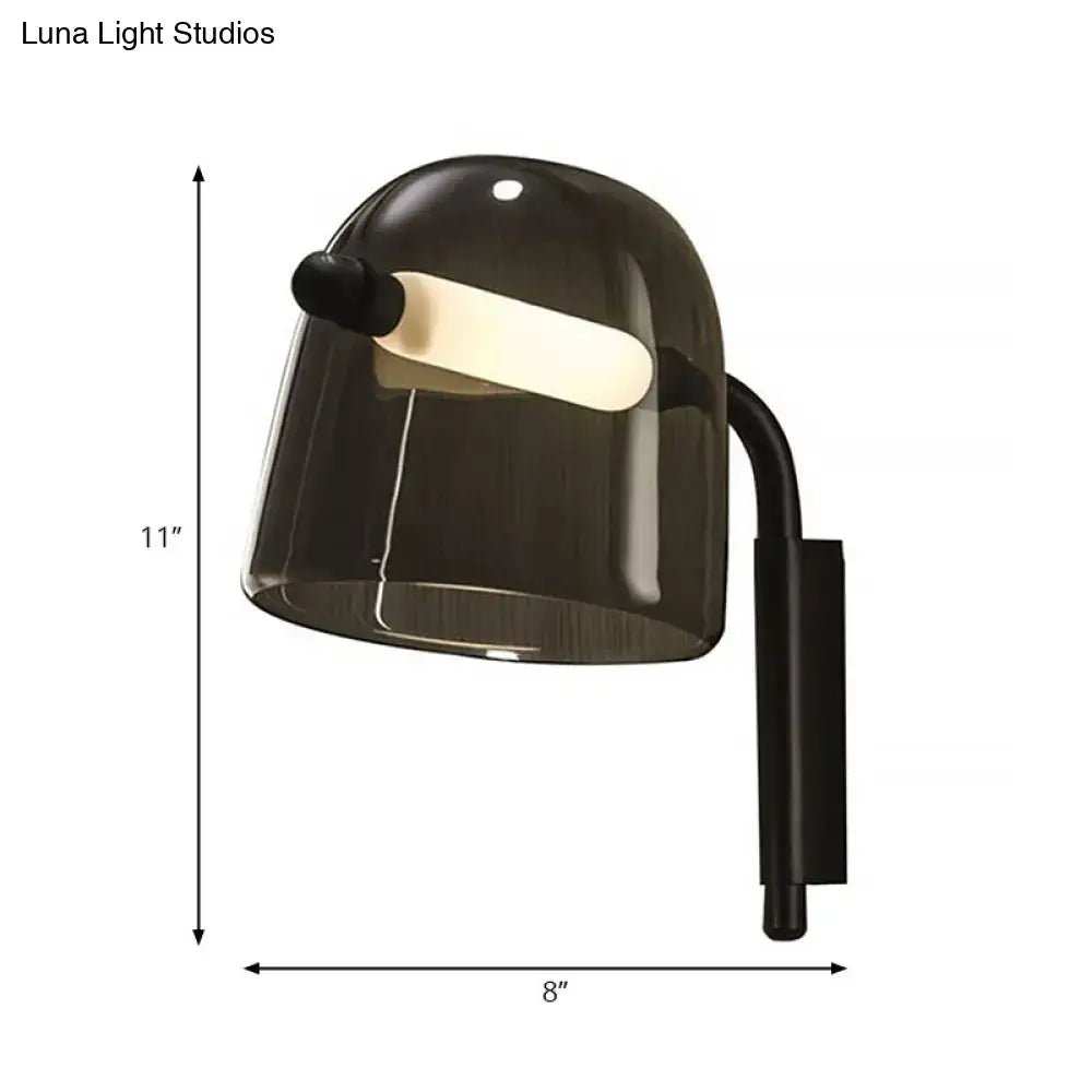 Modernist white & black glass wall lamp living room sconce
