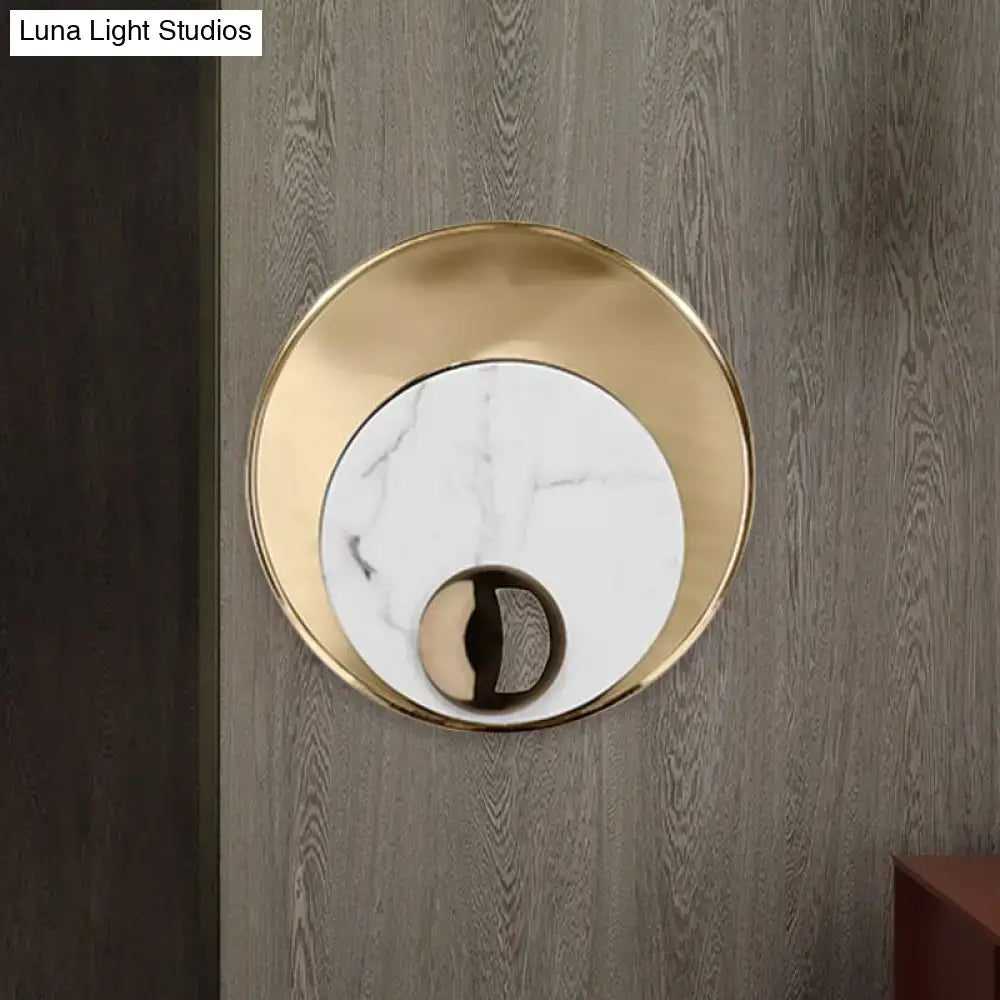Modernist white & black led sconce lighting bedroom wall mirror