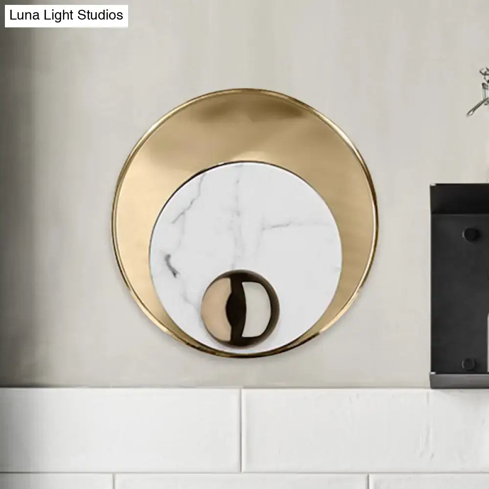 Modernist white & black led sconce lighting bedroom wall mirror
