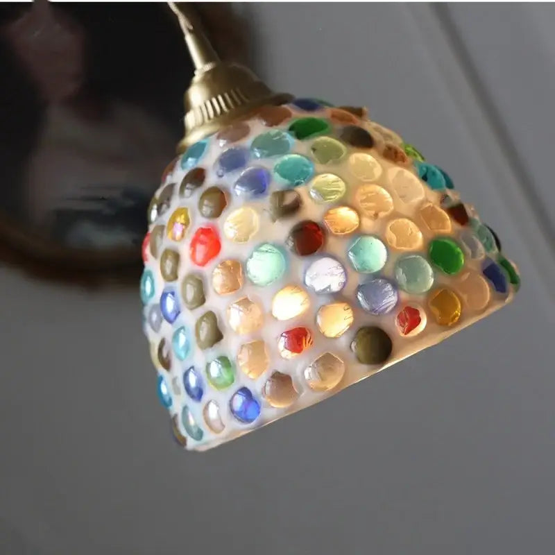 DecorBites™ Conch Glass LED Pendant Light Fixture Tiffany Children Dining Room Hang Lamp