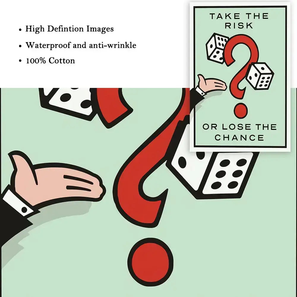 Monopoly millionaire dollar cartoon canvas art for office or bedroom