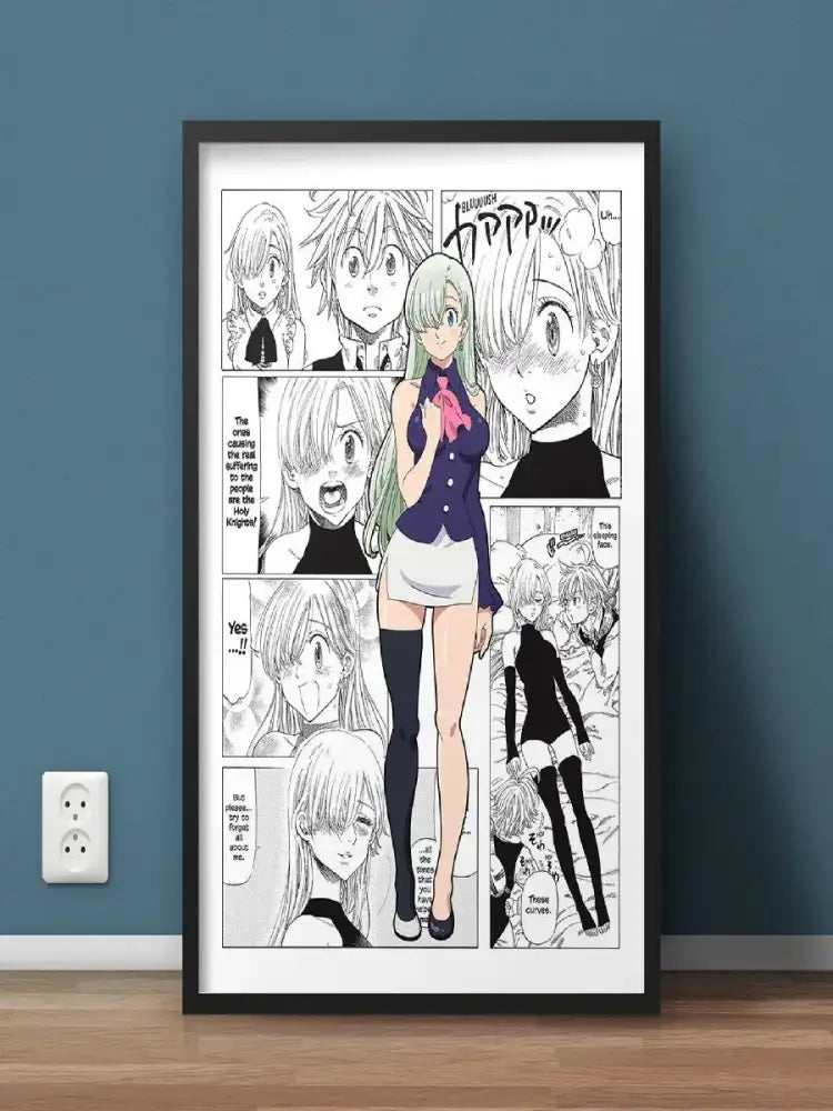 Modern framed hero academia canvas set bedroom comic art prints