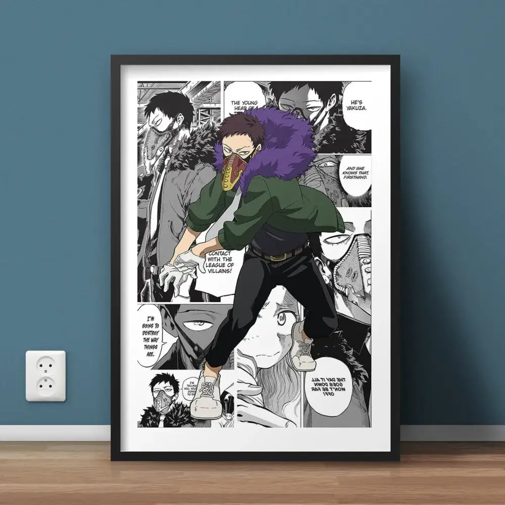 Modern framed hero academia canvas set bedroom comic art prints