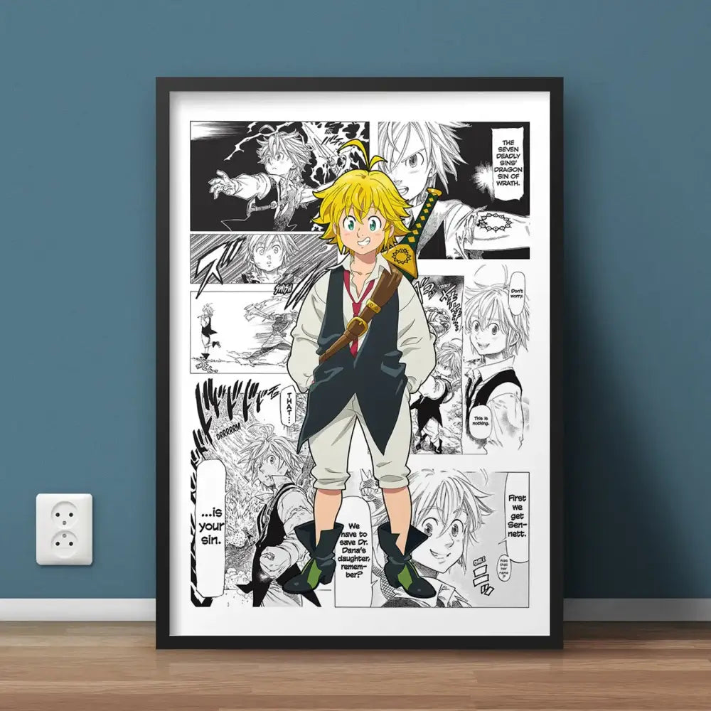 Modern framed hero academia canvas set bedroom comic art prints