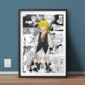 Modern framed hero academia canvas set bedroom comic art prints