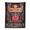 Mystical pink cat witchcraft tapestry bedroom wall decor