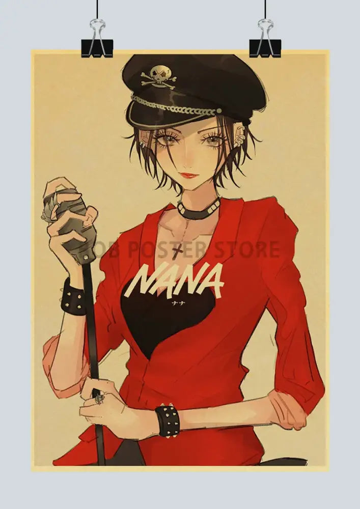 Retro sepia nana anime kraft paper poster bedroom wall decor