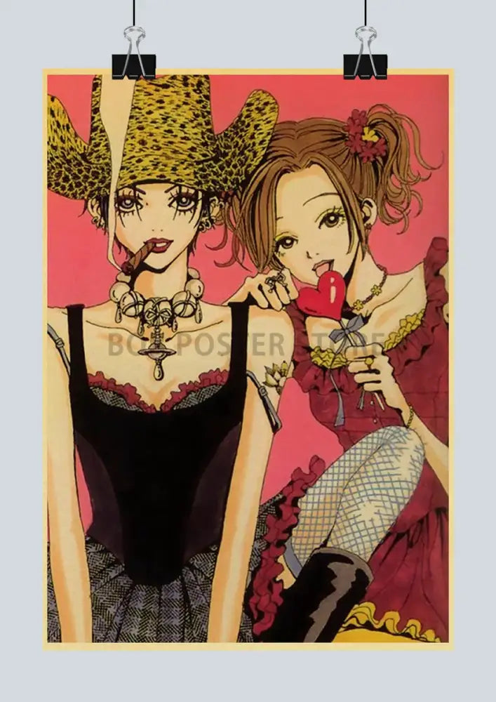 Retro orange nana anime kraft paper poster bedroom wall art