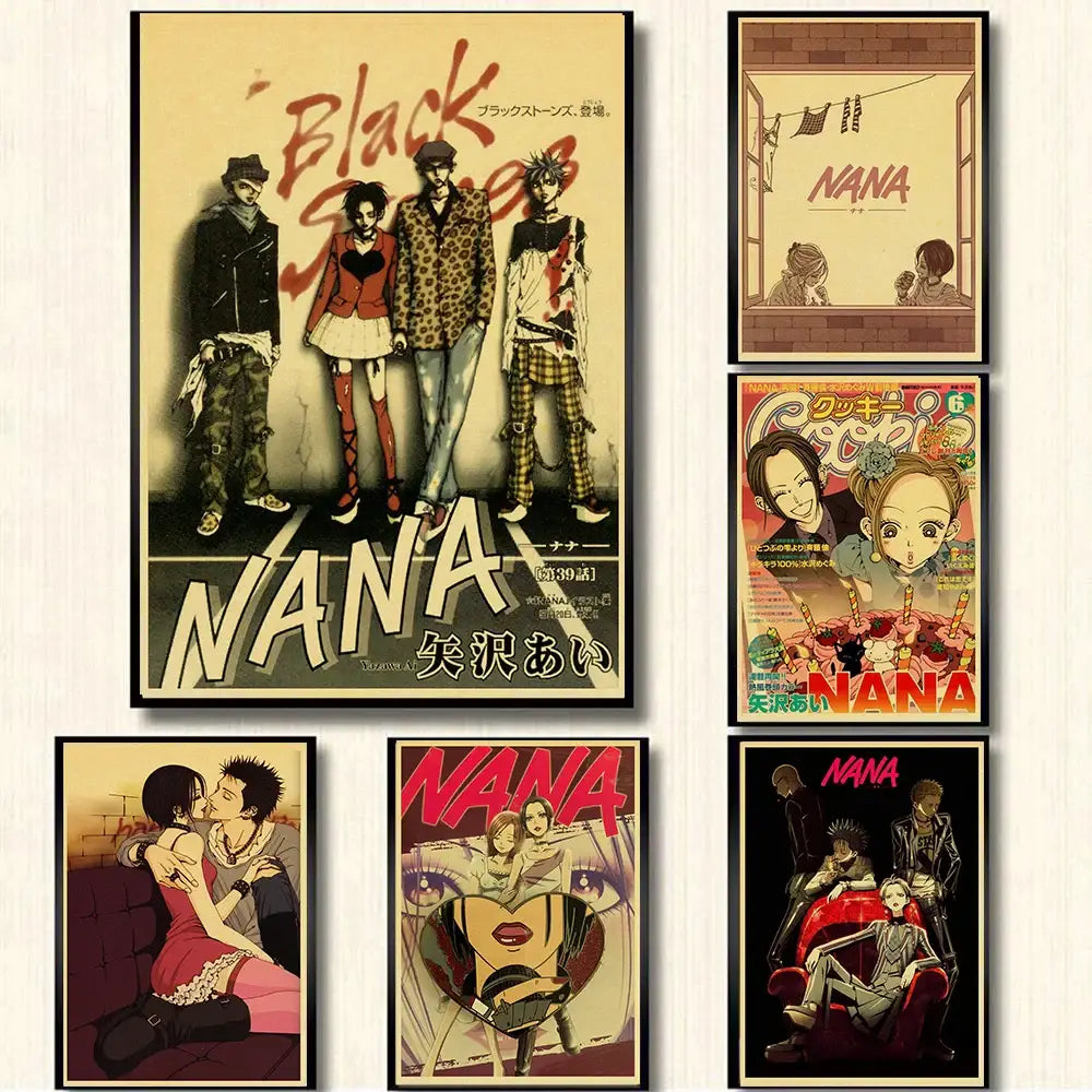 Retro sepia nana anime kraft paper poster bedroom wall decor