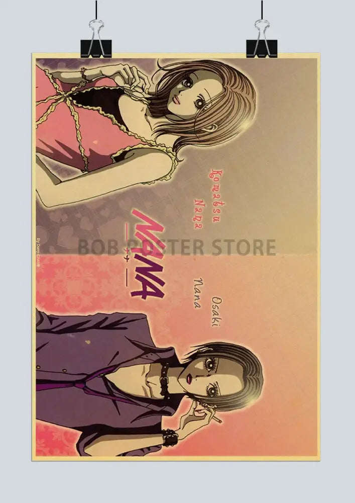 Retro sepia nana anime kraft paper poster bedroom wall decor