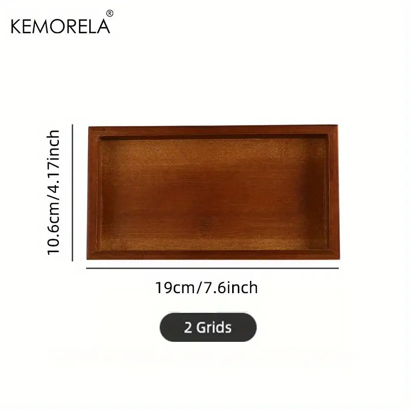 Natural bamboo wooden rectangular tea tray set of 3 dining room